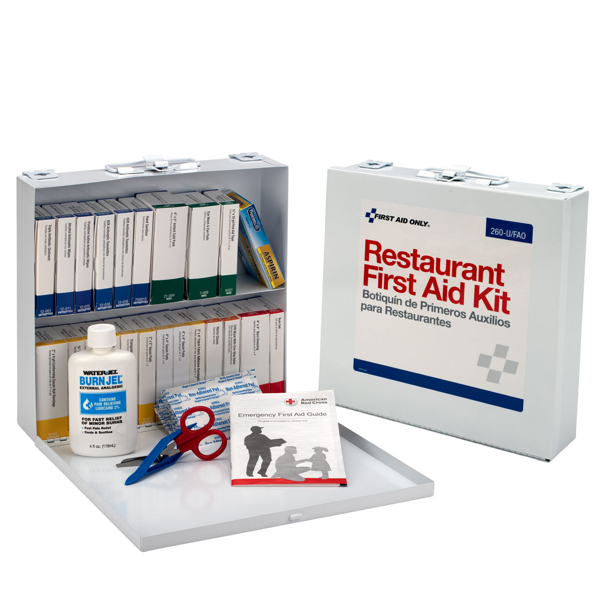 Kit, First Aid, 75 Person, Food Service, Metal Case,1 - 204 PIECE