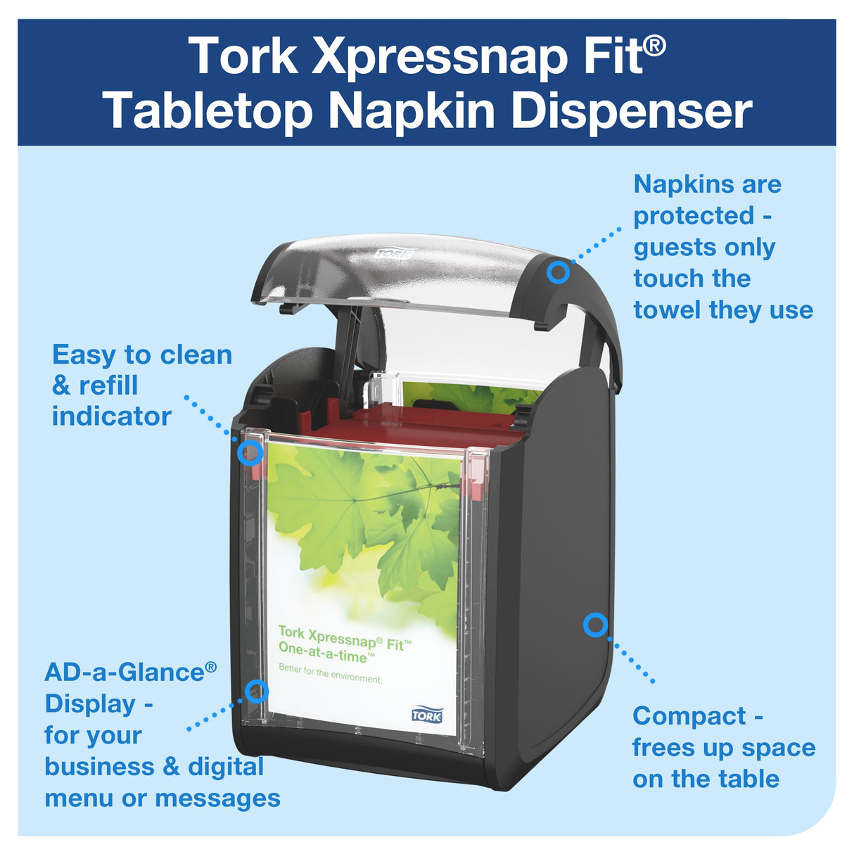 Dispenser, Tabletop Napkin, Xpressnap, Black,4 - 1 EACH