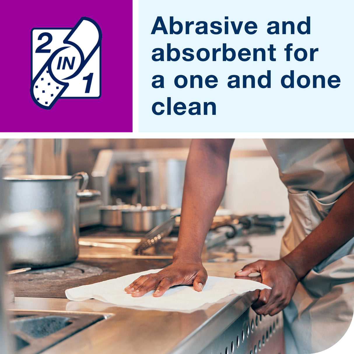 Towels, Foodservice, White, 13 x 21 Inch, 2-in-1,120 - 1 EACH