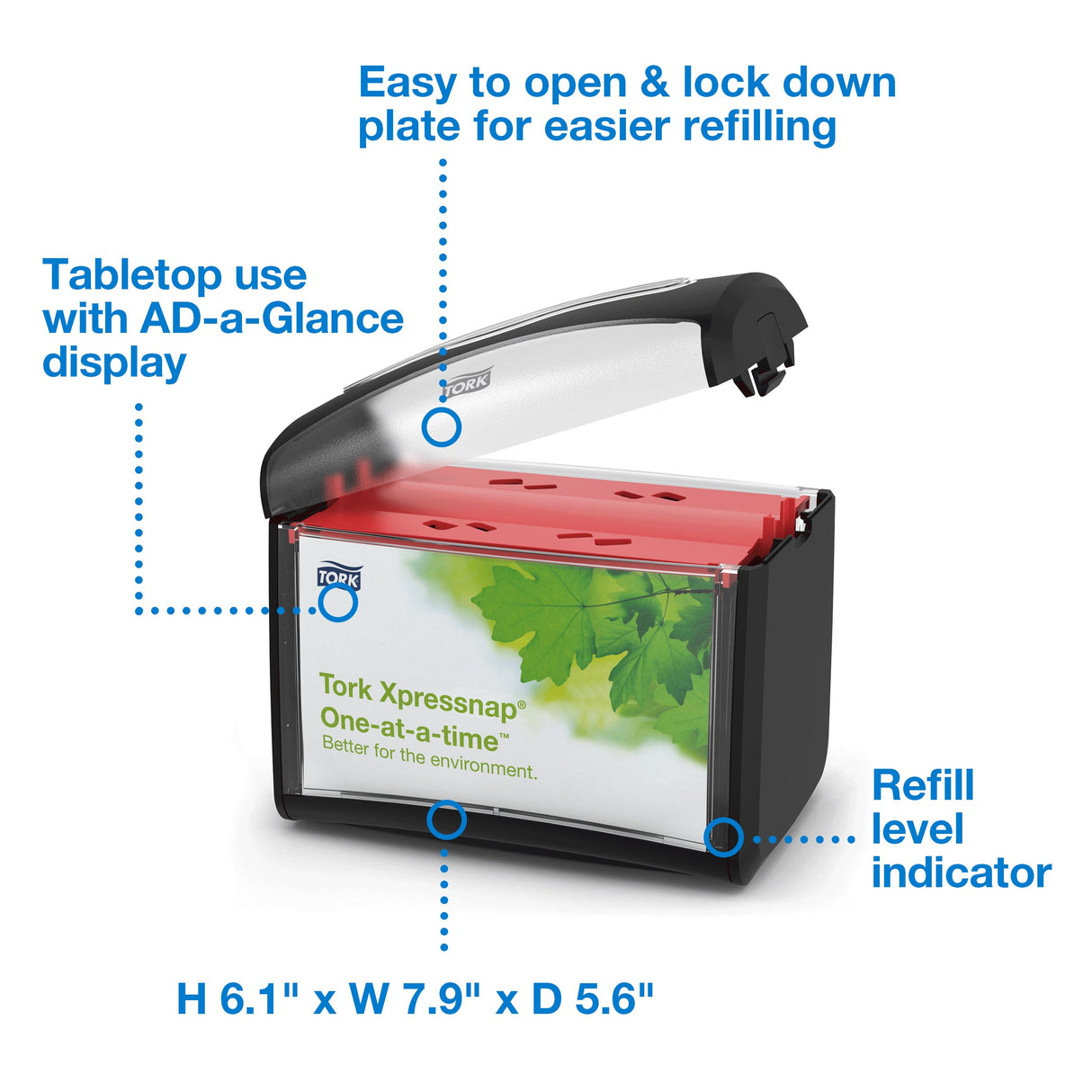 Dispenser, Tabletop Napkin, Xpressnap, Black,1 - 1 EACH