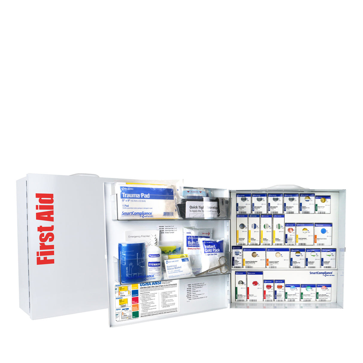 Cabinet, First Aid, SmartCompliance, Food Service, Large, Metal, includes Medicine,1 - 1 EACH