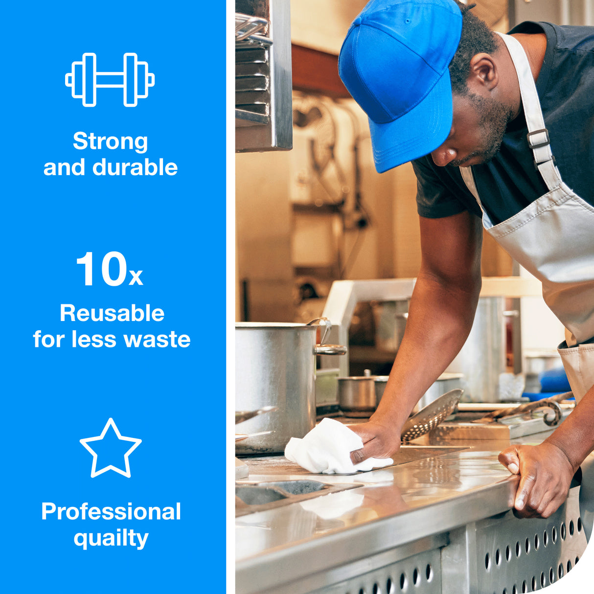 Towels, Foodservice, White, 13 x 21 Inch, 2-in-1,120 - 1 EACH