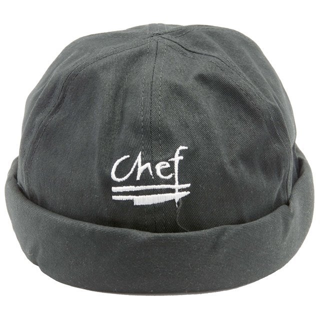 Beanie, Chef, Black, One-Size, Cotton,1 - 1 EACH