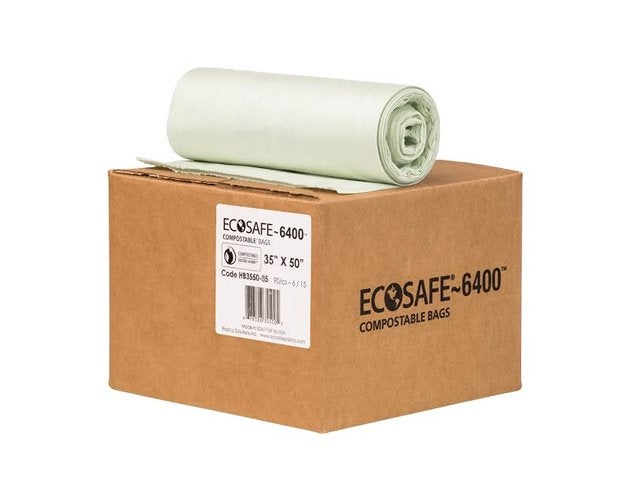 Bags, Compostable, 0.85 Mils, 35 x 50 Inches,6 - 15 COUNT
