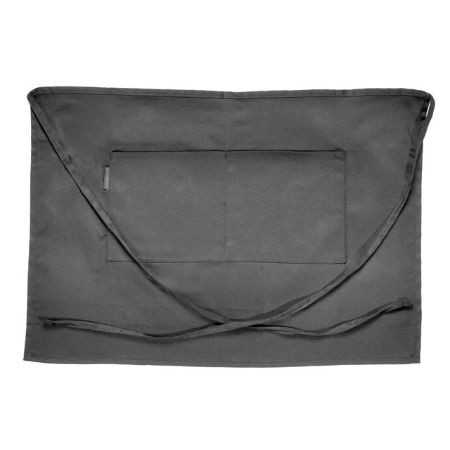 Apron, Half Bistro, Black, One Size, Poly/Cotton Blend, with 2 Center Pockets,1 - 1 EACH