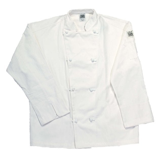 Jacket, Crew, Long Sleeve, White, 2X, Poly/Cotton Blend,1 - 1 EACH