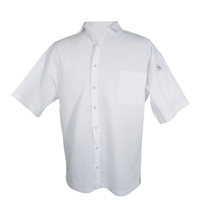 Shirt, Cook, Short Sleeve, White, Extra Large, Poly/Cotton Blend,1 - 1 EACH