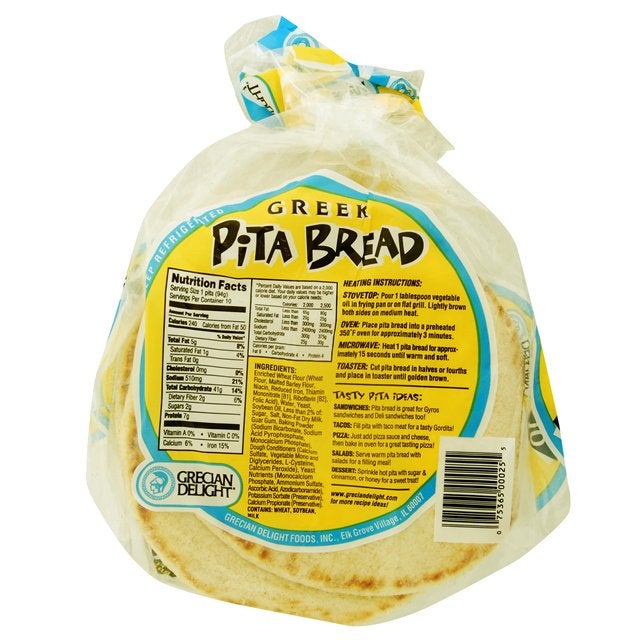 Pita Bread, New York-Style, Fold, Frozen, 7 Linear Inch,12 - 10 COUNT