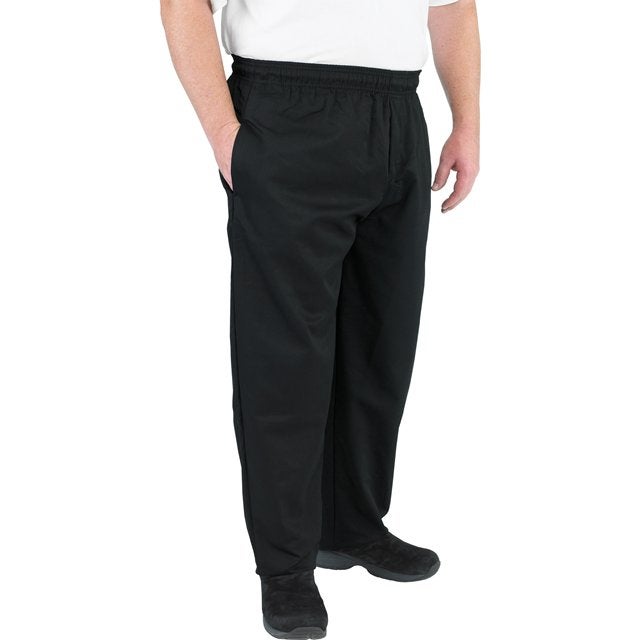 Pants, Chef, EZ-Fit, Black, Medium, Poly/Cotton Blend,1 - 1 EACH