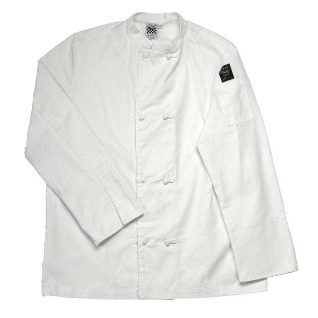 Jacket, Chef, Long-Sleeve, Basic, White, Large, Poly/Cotton Blend,1 - 1 EACH