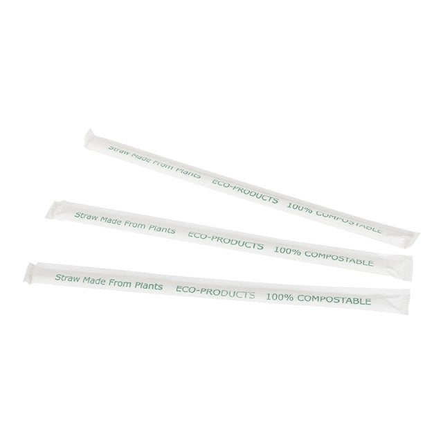 Straws, Slim, 9.5 Inch, Plastic, Clear, Paper Wrapped, 9.5 Linear Inch,1 - 4800 COUNT