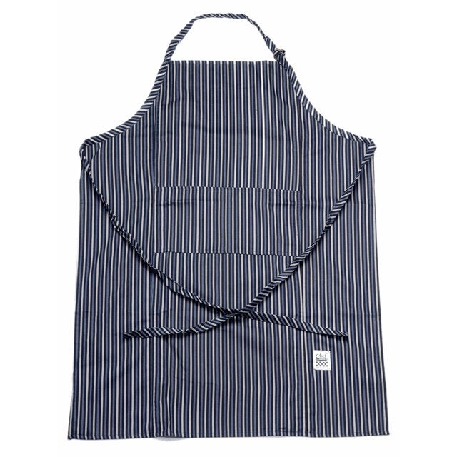 Apron, Bib, Premium, Black & White Pinstripe, One Size, Poly/Cotton Blend,1 - 1 EACH