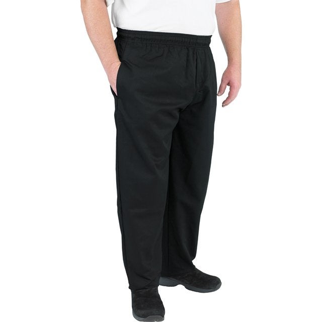 Pants, Chef, EZ-Fit, Black, Large, Poly/Cotton Blend,1 - 1 EACH