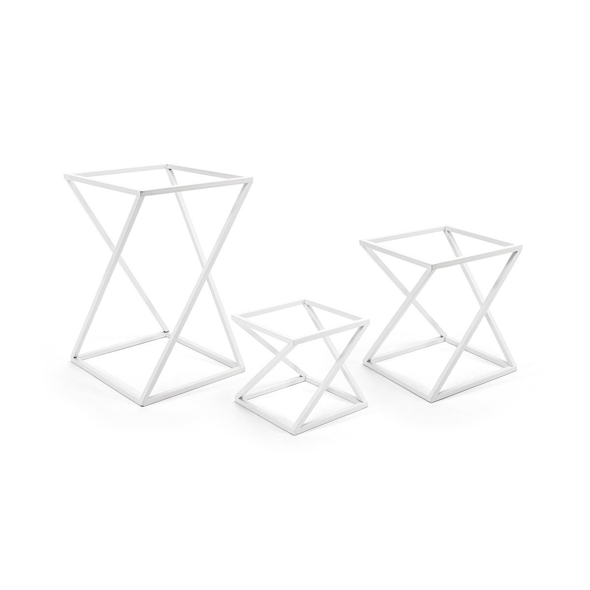 Riser Set, Twist, 3-Piece, White, Metal,1 - 3 COUNT