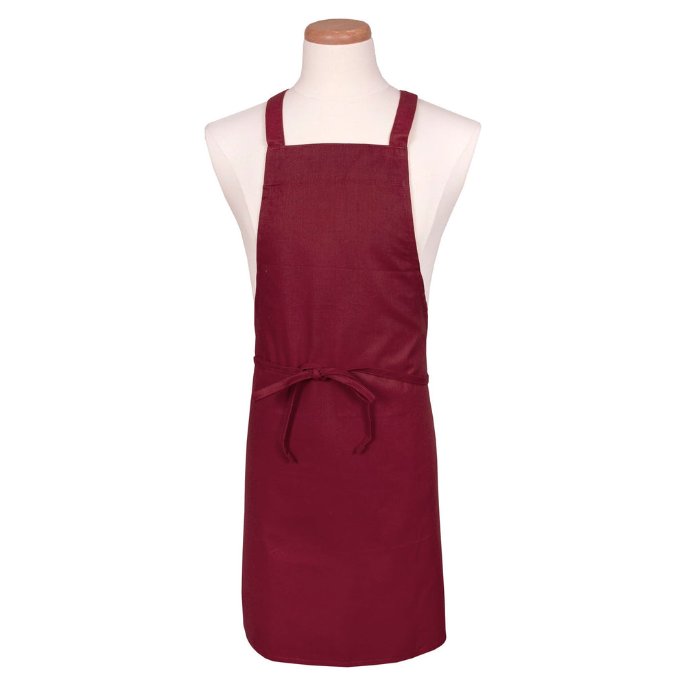 Apron, Bib, Utility, Burgundy, One Size, Poly/Cotton Blend,1 - 1 EACH