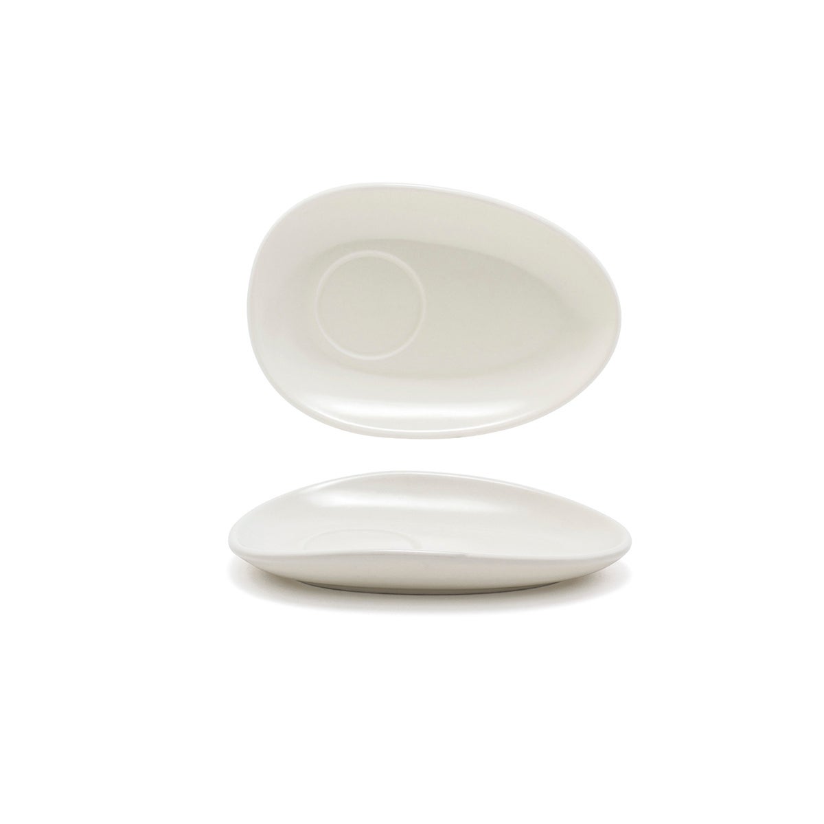 Saucers, Porcelain, 7 Inch, Scallop, Oval,12 - 1 EACH