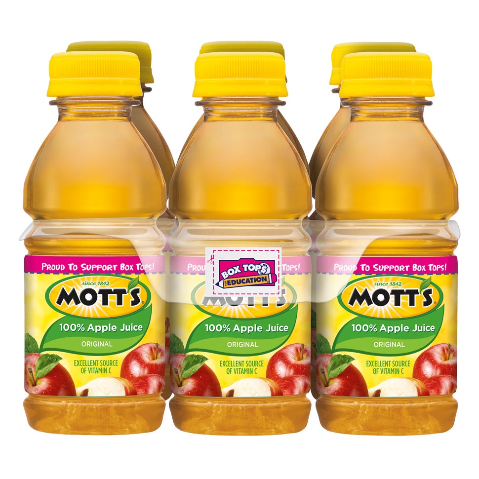 Juice, Apple, 100%, Original, Shelf-Stable, Single-Serve, 8 Fluid Ounce,4 - 6 COUNT