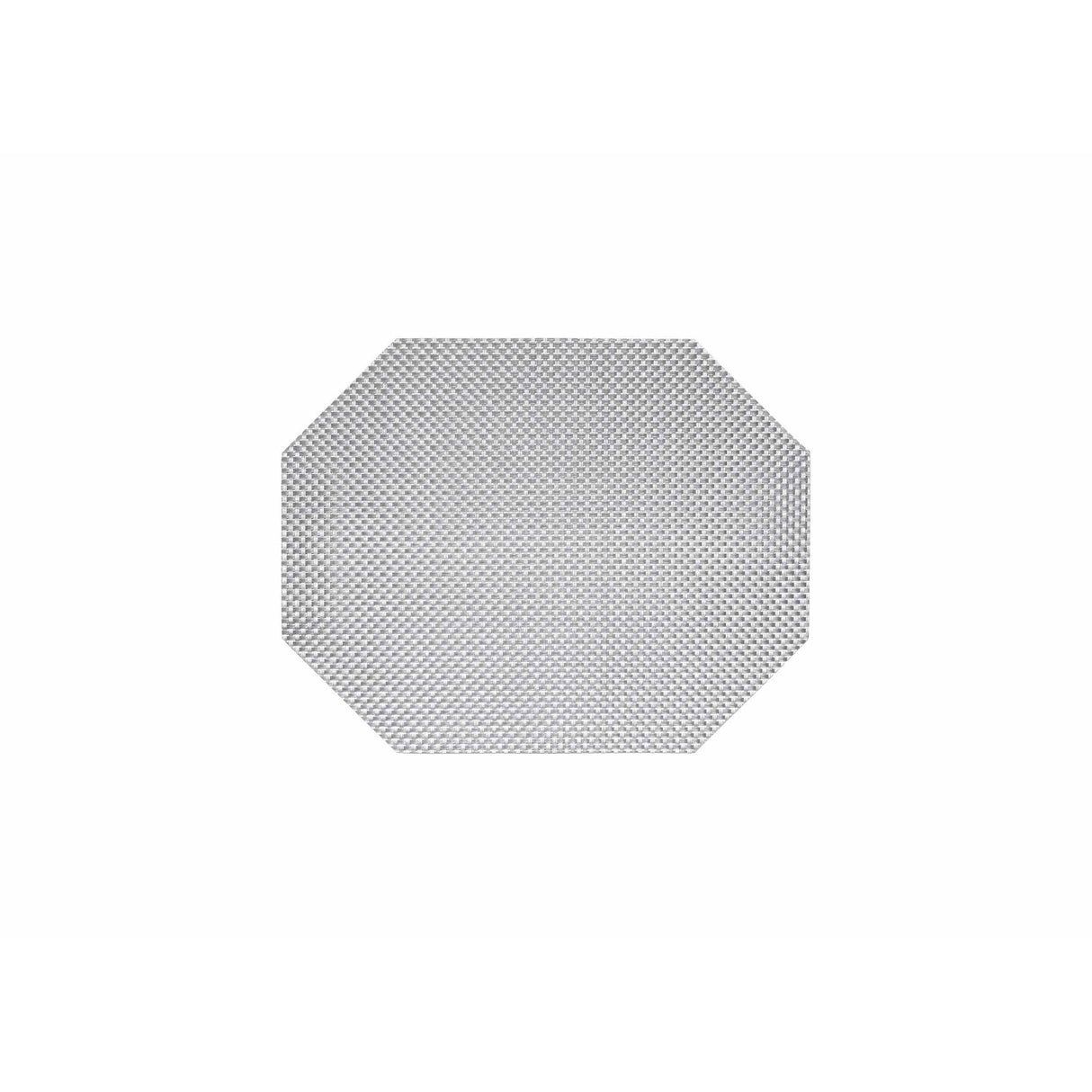 Placemats, Basketweave, 14 x 11 Inch, Pewter, Vinyl,12 - 1 EACH