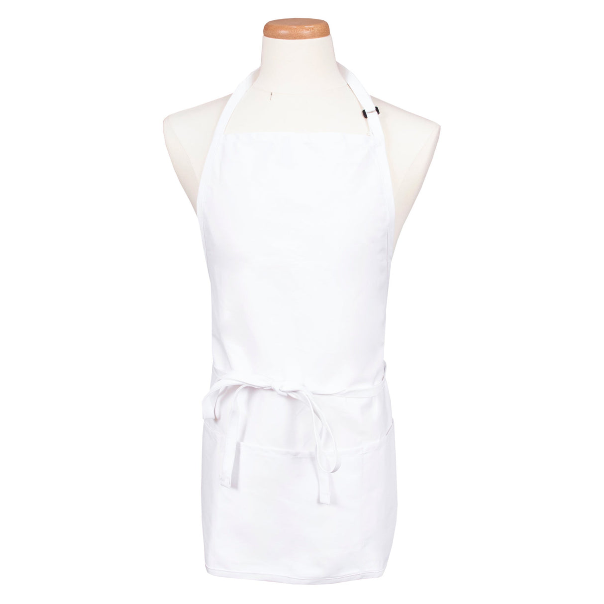 Apron, Bib, Adjustable, White, One Size, Poly/Cotton Blend,1 - 1 EACH