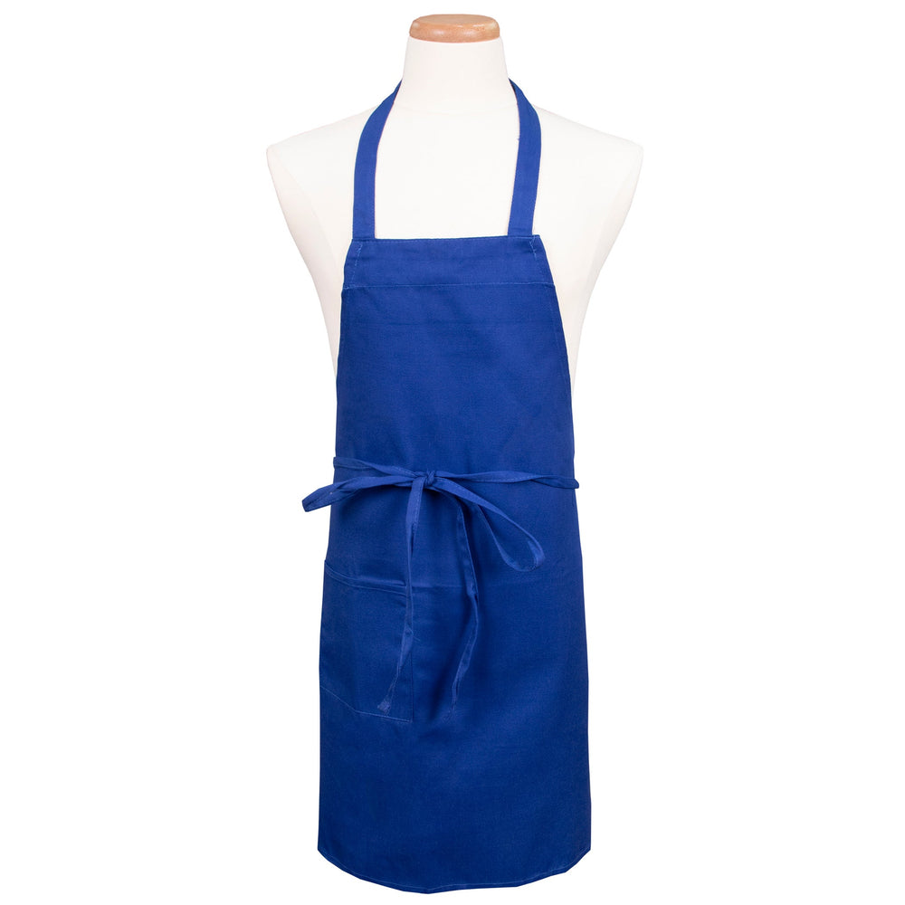 Apron, Bib, Full Length, Royal Blue, One Size, Poly/Cotton Blend,1 - 1 EACH