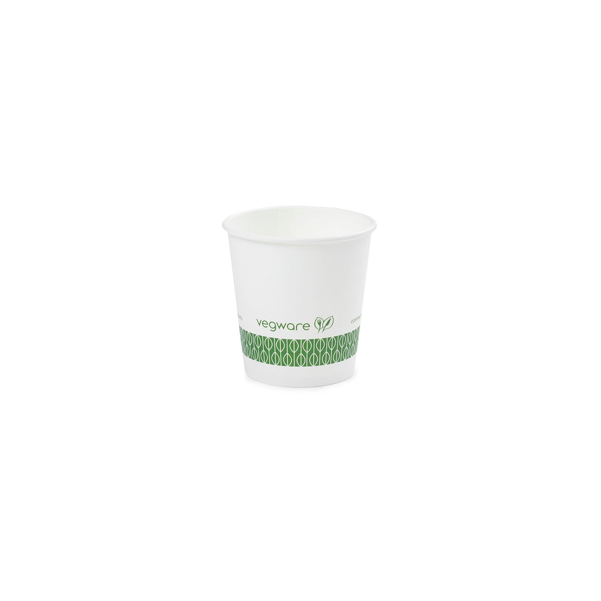 Cups, Hot, 4 Ounce, Paper, White with Green Decor, PLA-Lined,20 - 50 COUNT
