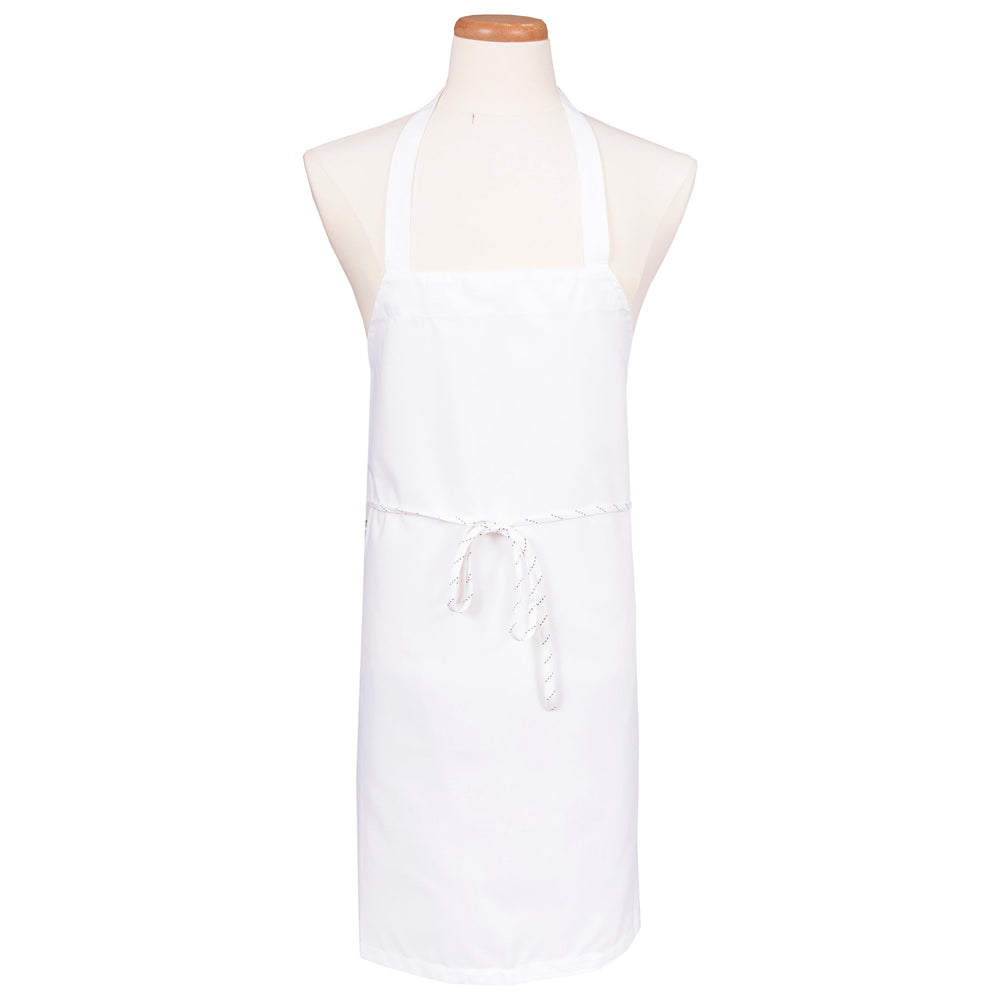 Apron, Bib, White, One Size, Poly/Cotton Blend,1 - 1 EACH