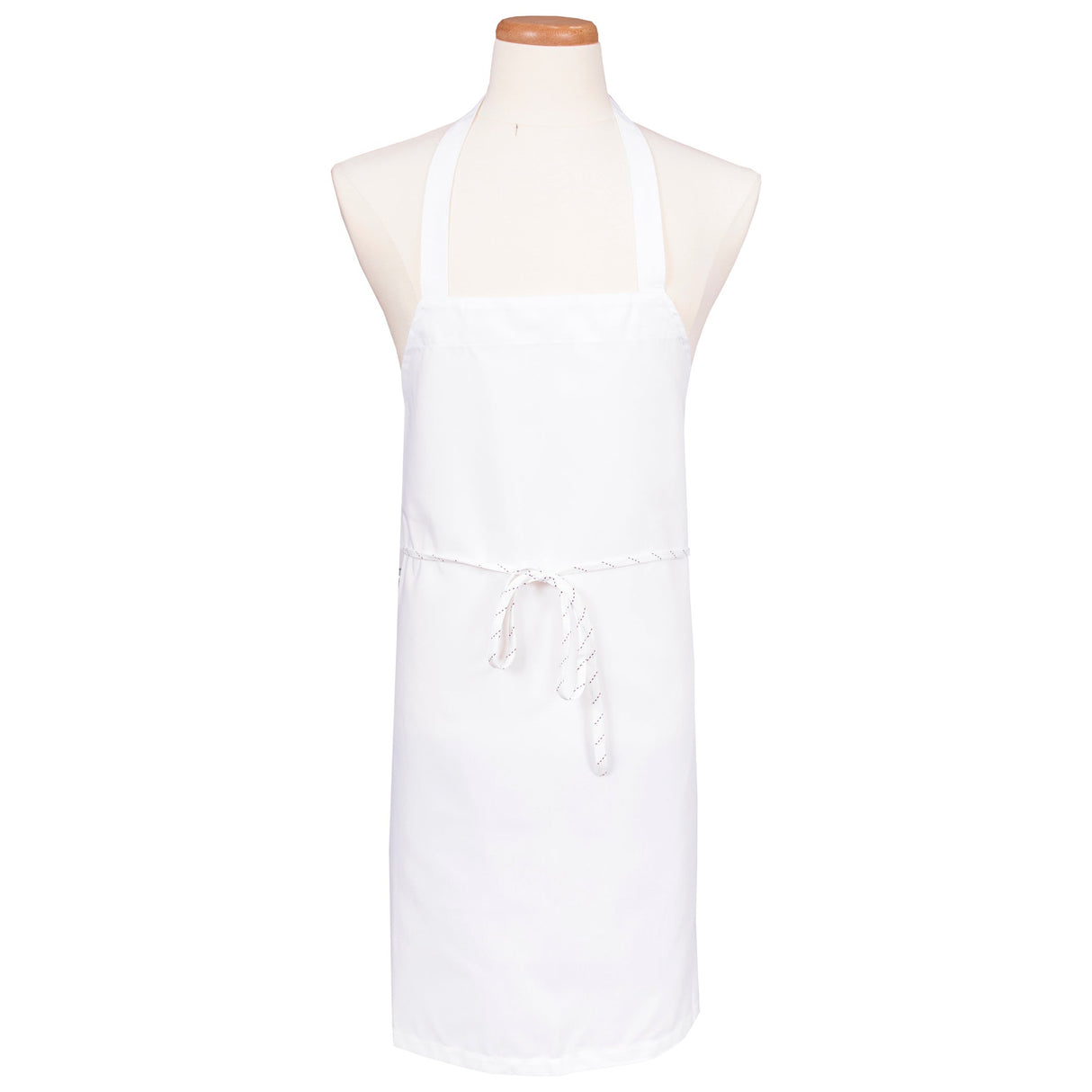 Apron, Bib, White, One Size, Poly/Cotton Blend,1 - 1 EACH