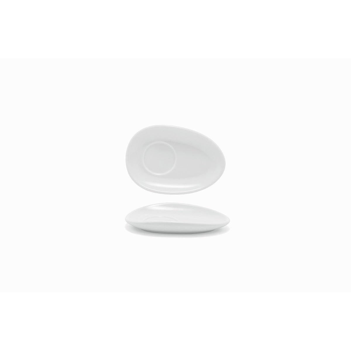 Saucers, Porcelain, 5 Inch, White, Oval,12 - 1 EACH