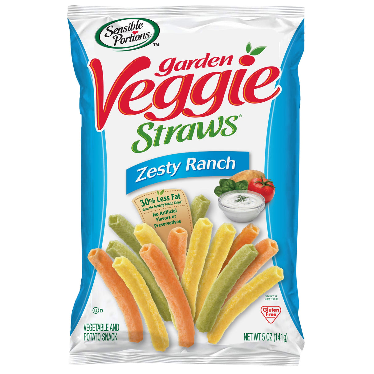 Snacks, Veggie Straws, Zesty Ranch,12 - 5 OUNCE