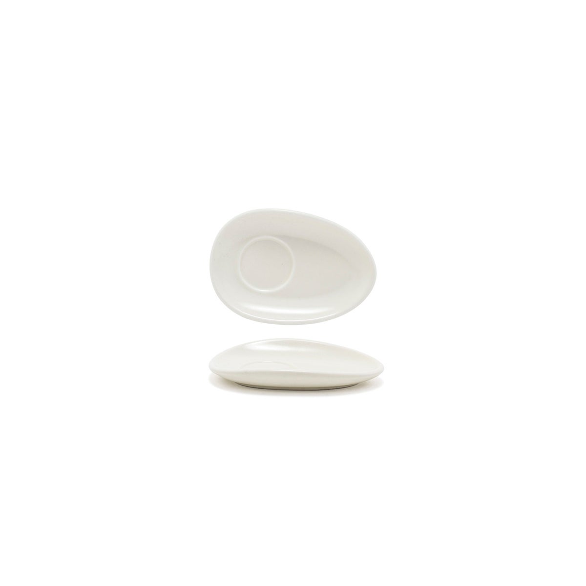 Saucers, Porcelain, 5 Inch, Scallop, Oval,12 - 1 EACH