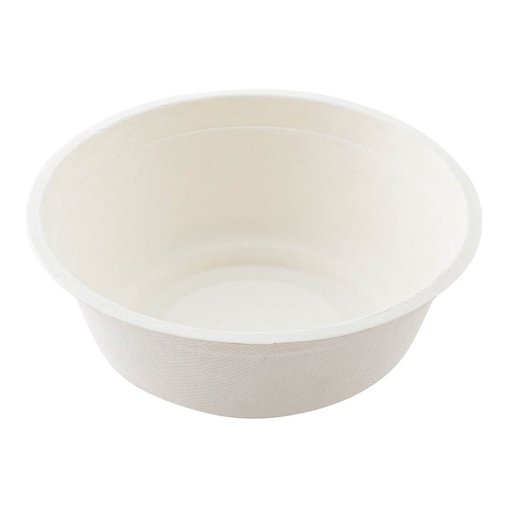 Bowls, Salad, 32 Ounce, Sugarcane, White, Round,1 - 100 COUNT