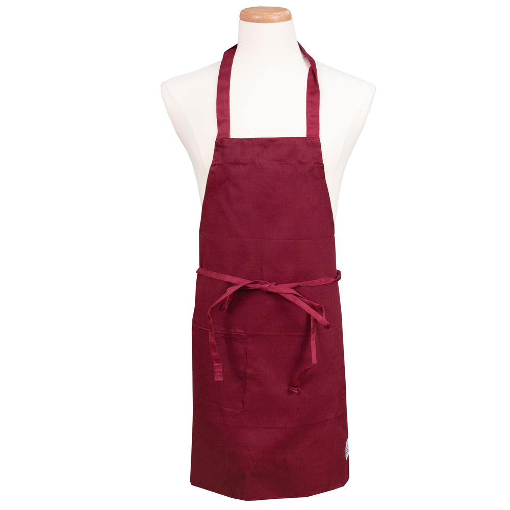 Apron, Bib, Full Length, Burgundy, One Size, Poly/Cotton Blend,1 - 1 EACH
