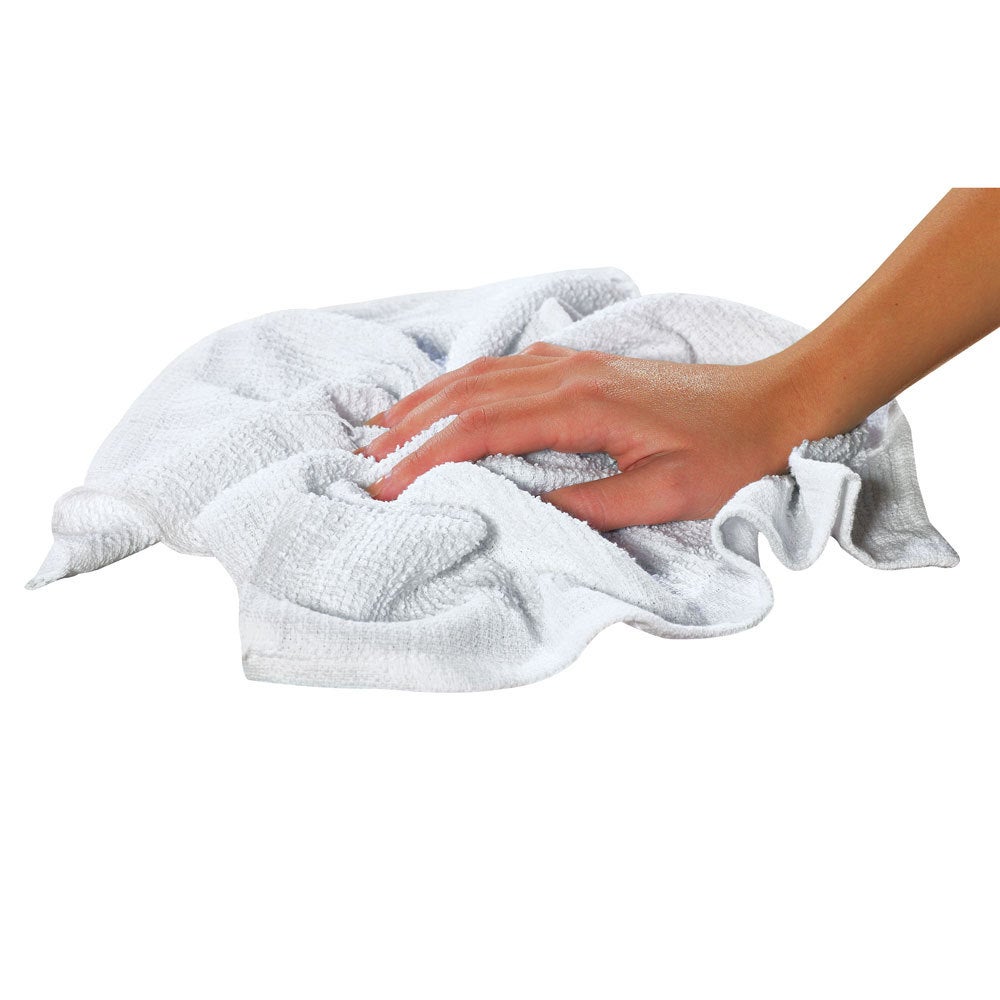 Towels, Bar, Ribbed, White, Cotton,1 - 12 COUNT