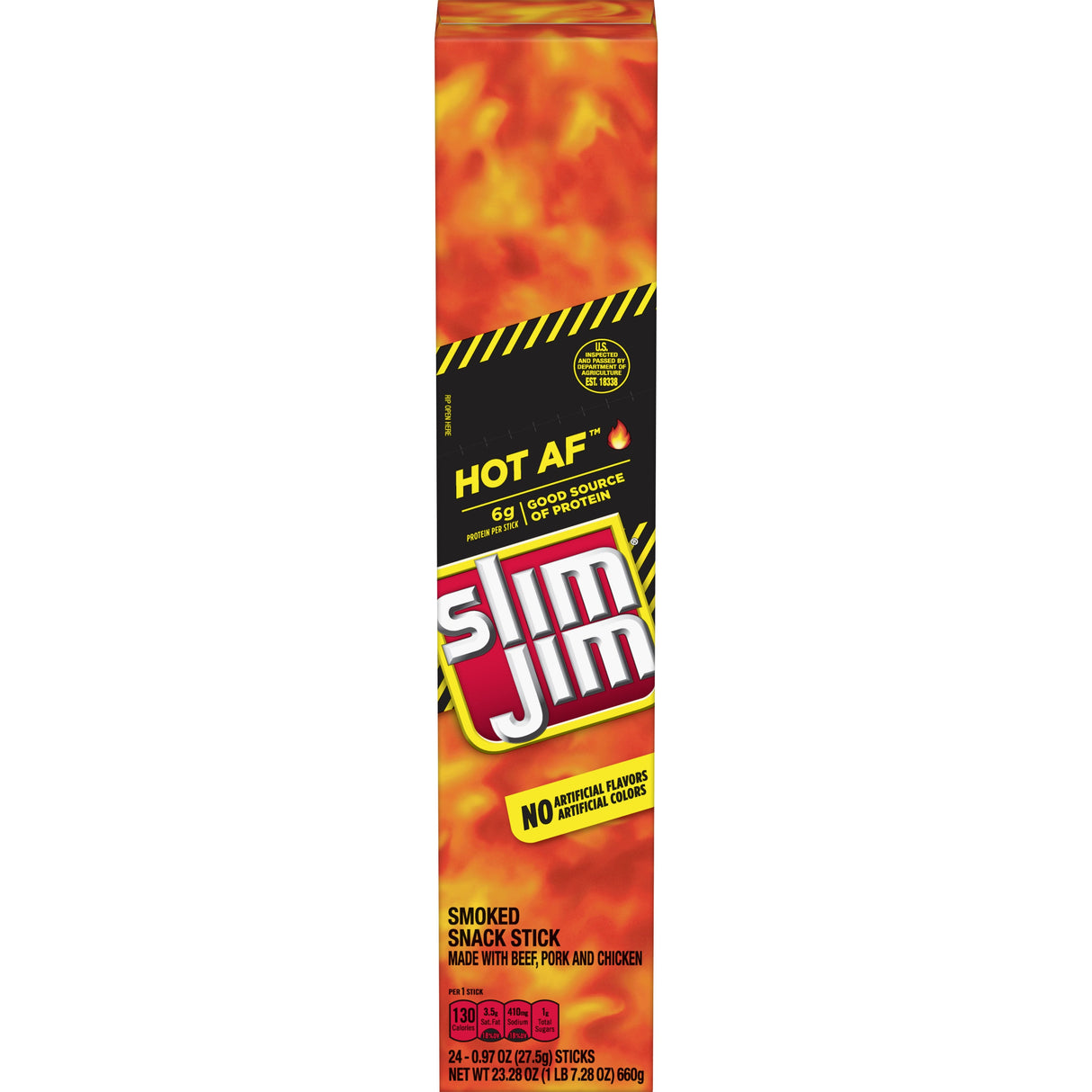 Meat Snack, Hot AF Flavor, Sticks, Giant,6 - 24 COUNT