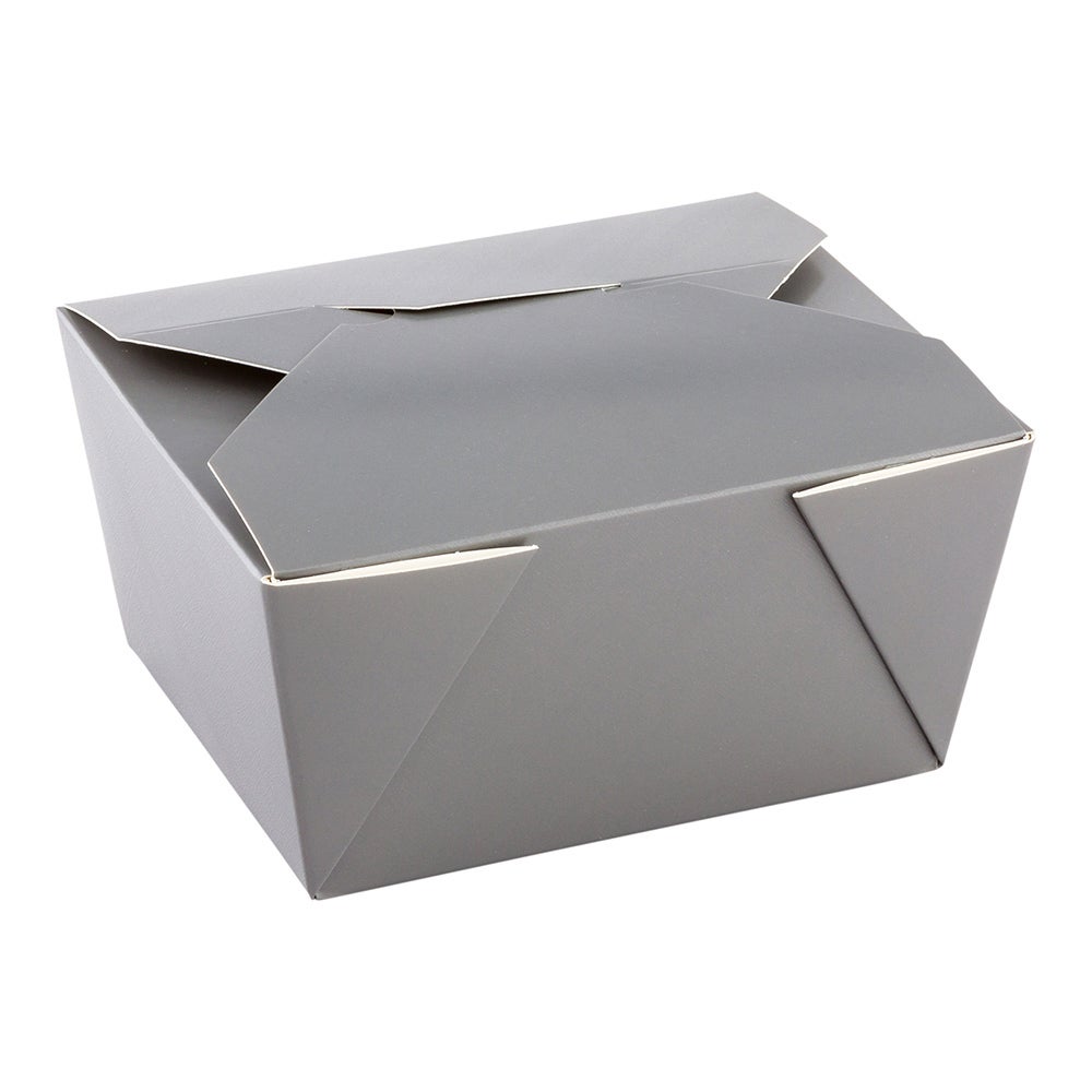 Containers, Take Out, Bio Tek #1 30 Ounce 5 x 4 x 2.5 Inch, Paper, Gray, Rectangular, with Foldable Flaps & Tab Lock,1 - 200 COUNT