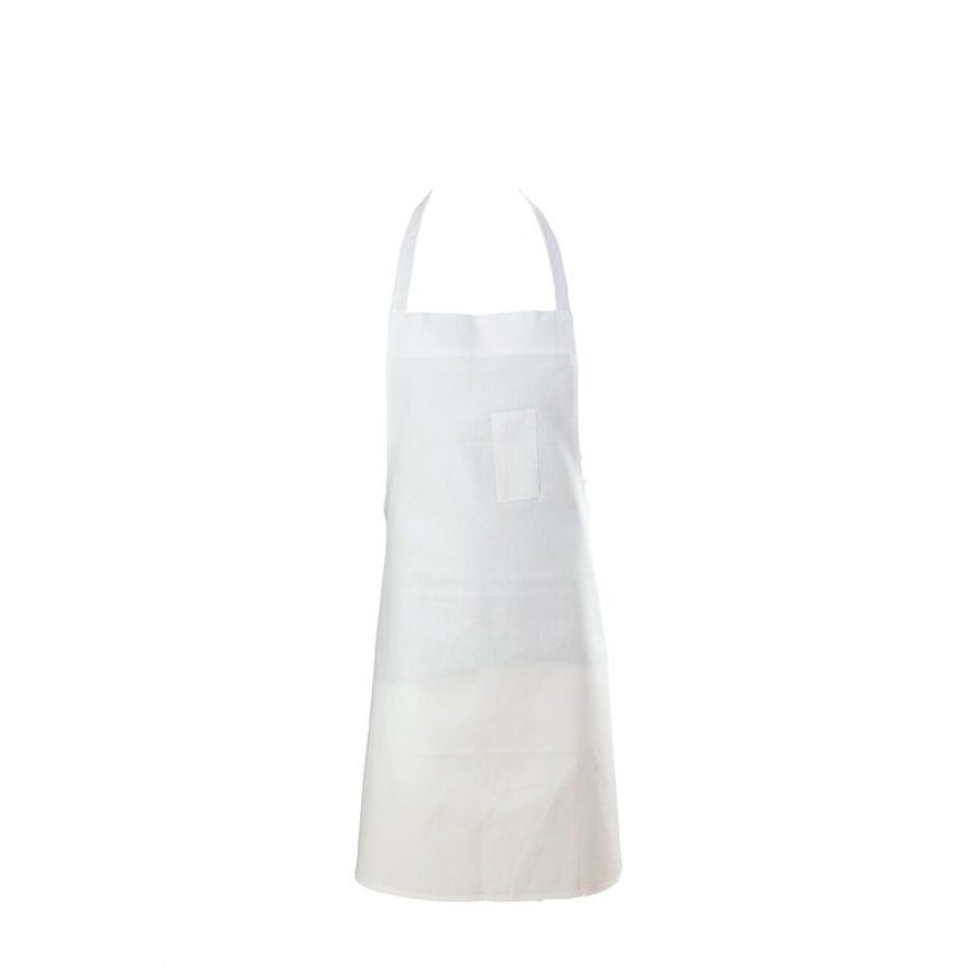 Apron, Bib, Economy, White, One Size, Poly/Cotton Blend,1 - 1 EACH