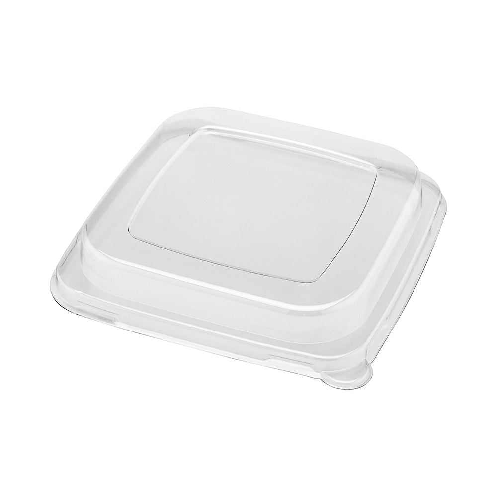 Lids, Dome, Pulp Tek, Plastic, Clear, Square, Fits 24/32/42 Ounce Tall Sugarcane Bowls,1 - 100 COUNT