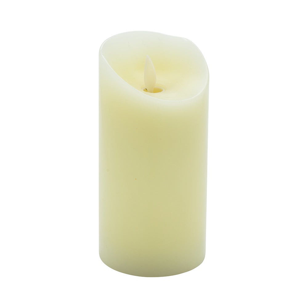 Candles, Pillar, Fire Tek Flameless, 3 x 3 x 6 Inch, Ivory, Wax, Programmable,1 - 10 COUNT