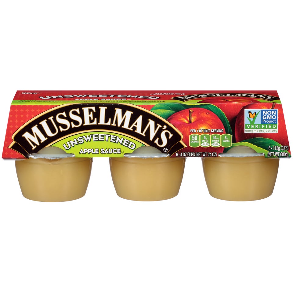 Applesauce Cups, Unsweetened, 4 Ounce,12 - 6 COUNT