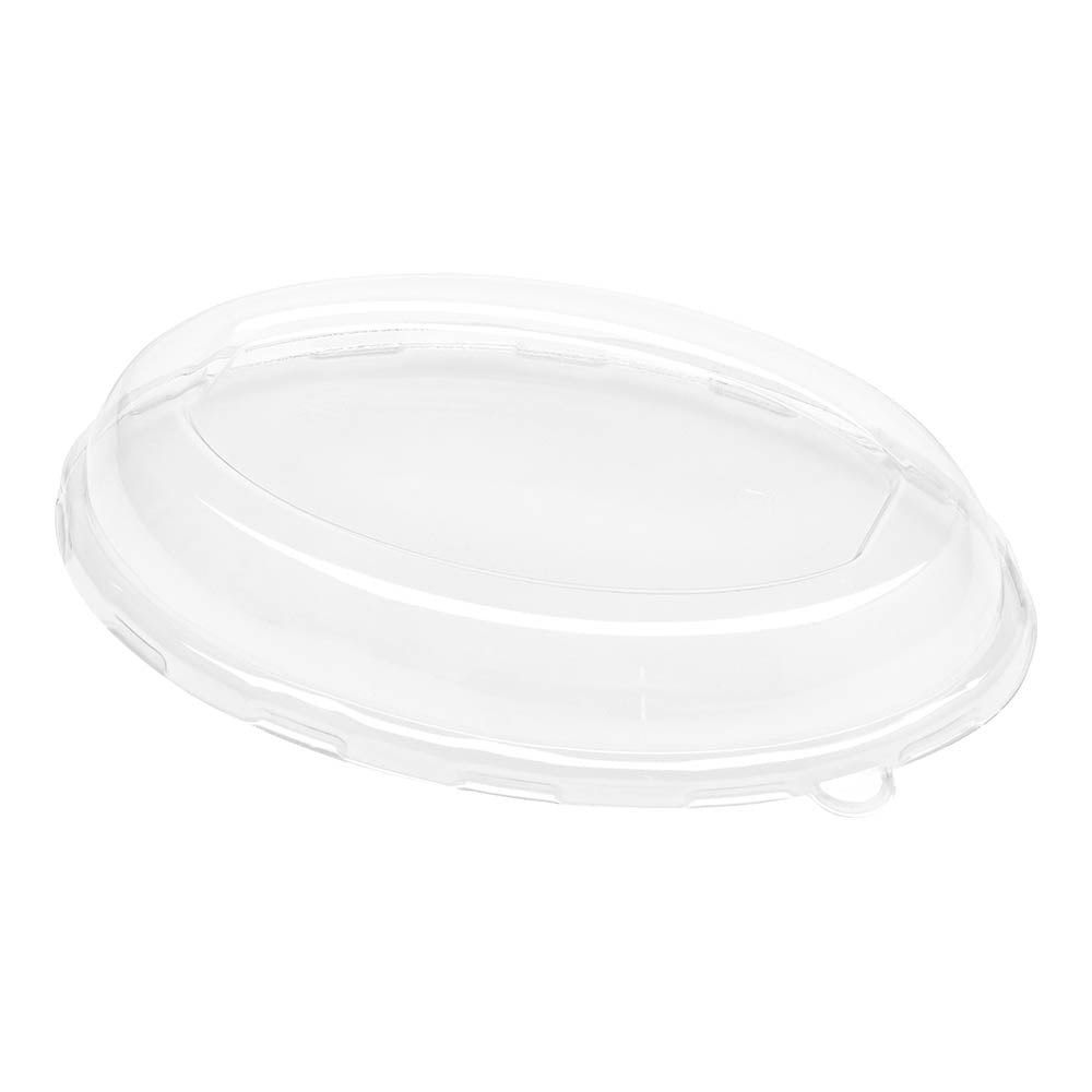 Lids, Dome, Pulp Tek, Plastic, Clear, Oval, Fits 26 Ounce Sugarcane Salad Plate,1 - 100 COUNT