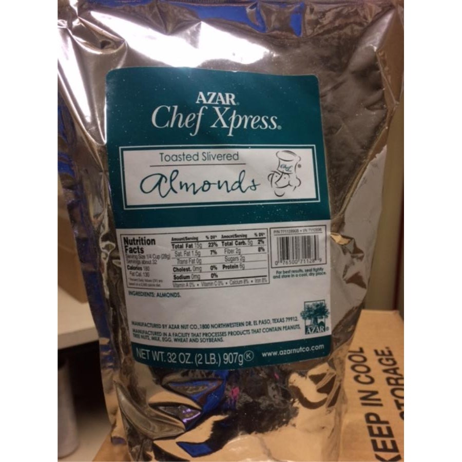 Almonds, Slivered, Toasted & Unsalted,3 - 2 POUND