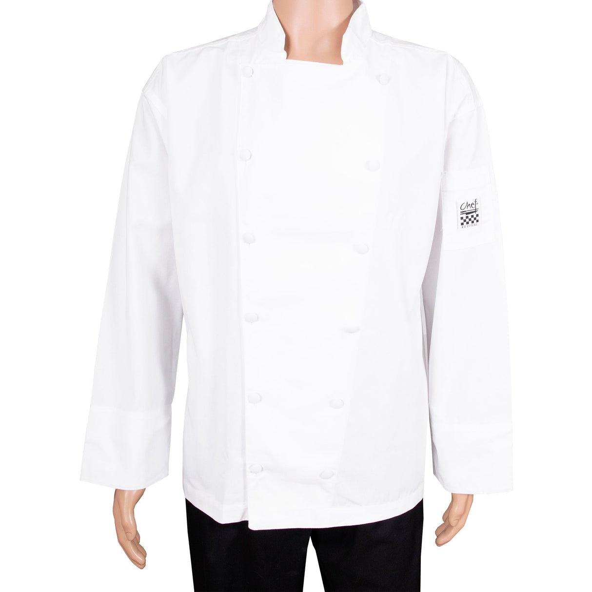 Jacket, Chef, Long Sleeve, Cuisinier, White, Extra Small, Poly/Cotton Blend,1 - 1 EACH
