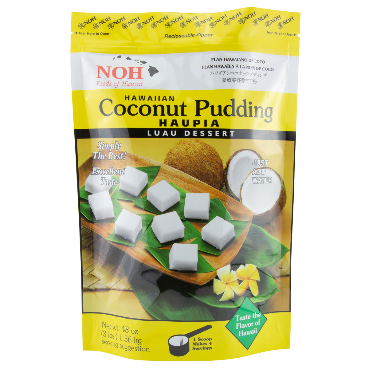 Pudding Mix, Coconut, Hawaiian, Shelf-Stable, with Scoop,5 - 3 POUND