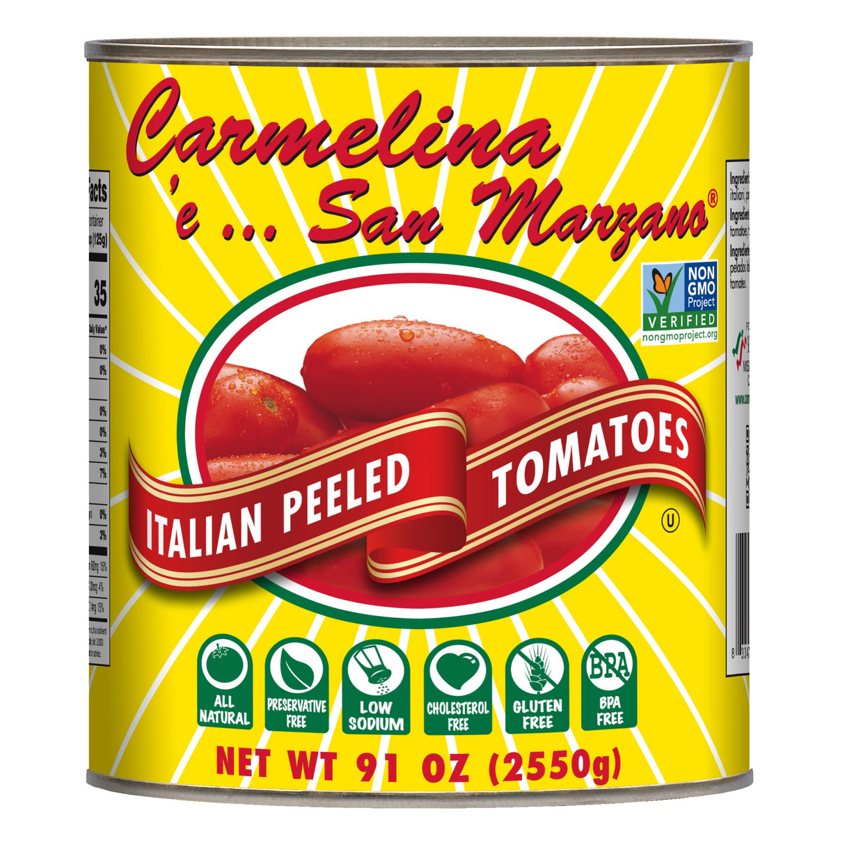 Tomatoes, Italian, Whole Peeled, In Puree,2 - 91 OUNCE