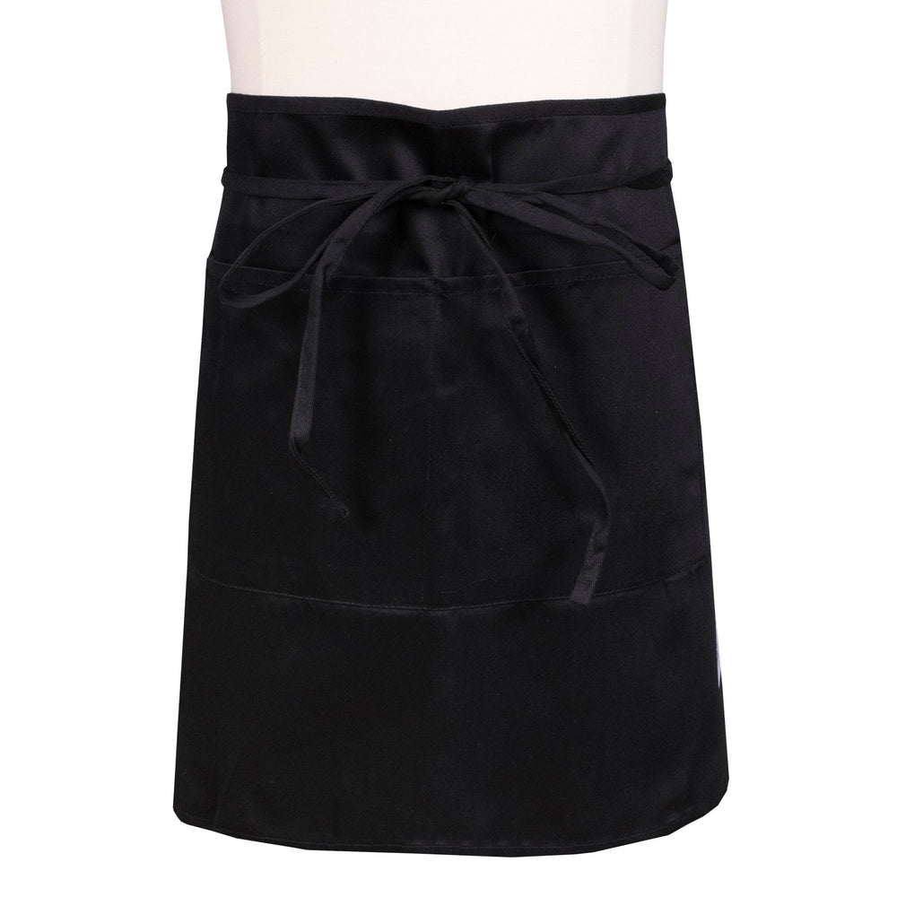 Apron, Half Bistro, Black, One Size, Poly/Cotton Blend, with 2 Center Pockets,1 - 1 EACH