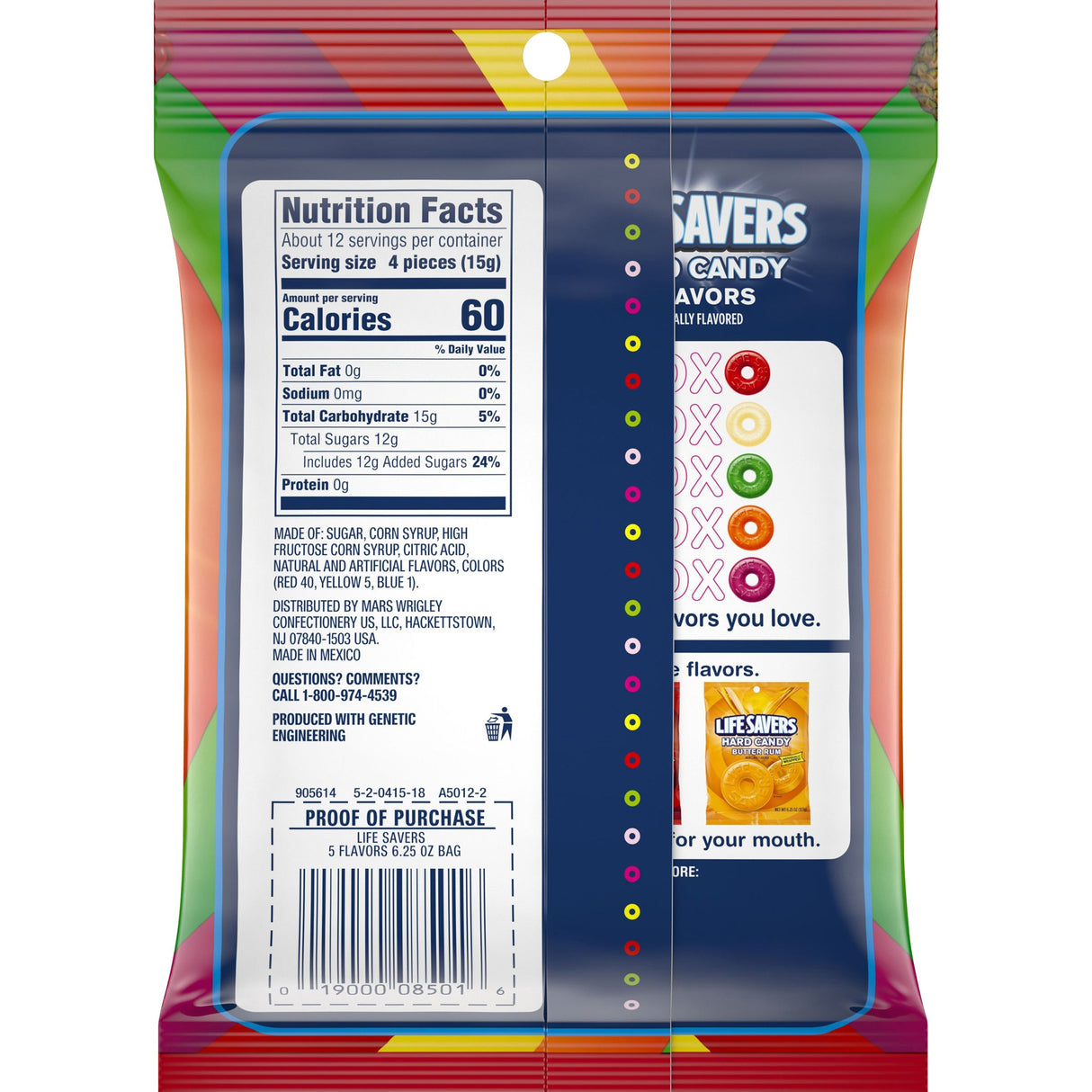 Candies, Hard, 5-Flavor, Individually Wrapped,12 - 6.25 OUNCE