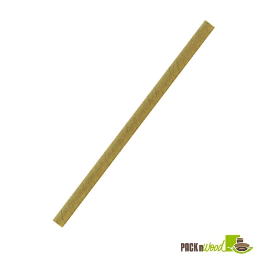 Straws, 7.75 Inch, Paper, Kraft, Unwrapped, 7.75 Linear Inch,6 - 500 COUNT