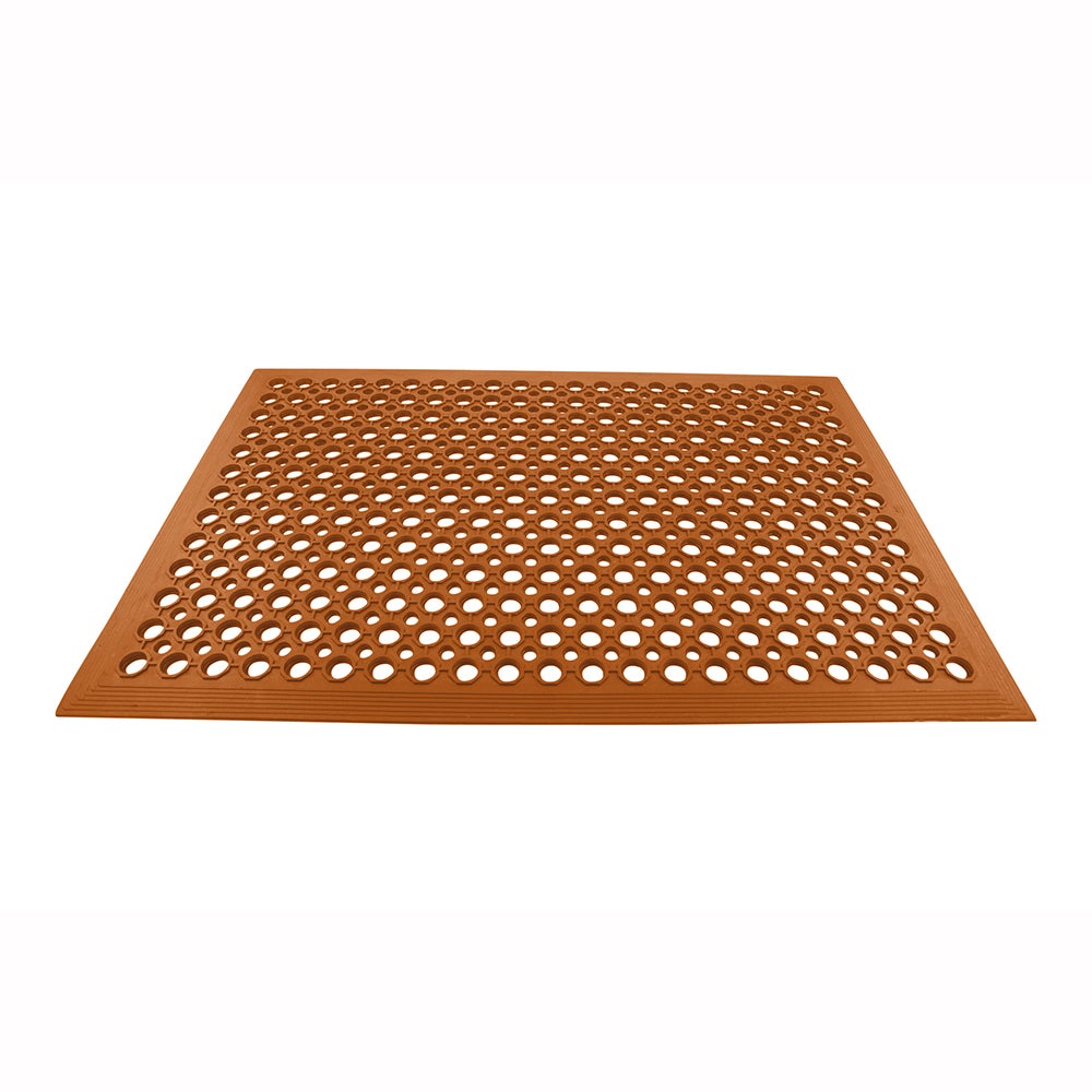 Floor Mat, Anti-Fatigue, 2 x 3 Foot, Grease Resistant, Red, Rubber,1 - 1 EACH