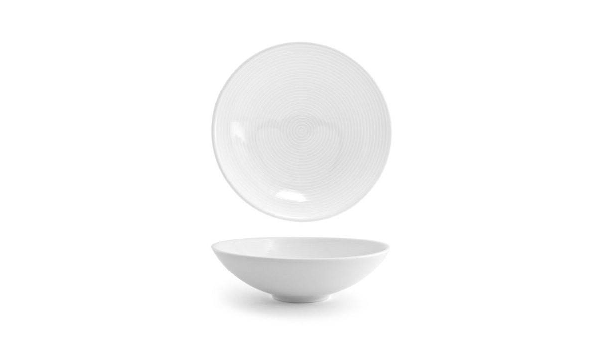 Bowls, Spiral, 8.25 Inch, Wide, White, Square,1 - 6 COUNT