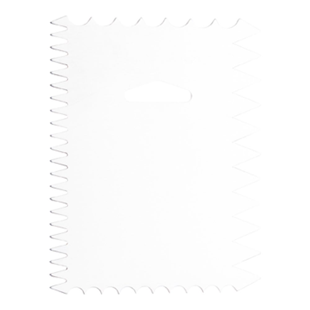 Scraper, Cake, 4-Pattern, 4.8 x 3.8 Inch, Metal, with Wave & Wide Tooth Edge,1 - 1 EACH